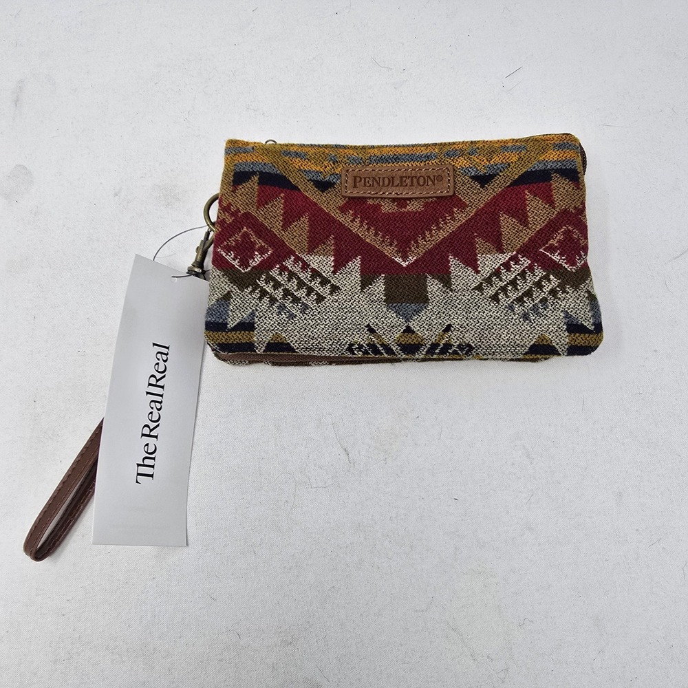 Pendleton Wristlet three pocket keeper Pouch Women Southwestern‎ Wool Zip Clutch
